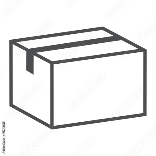 シンプルな段ボールの線画のベクターアイコンイラスト