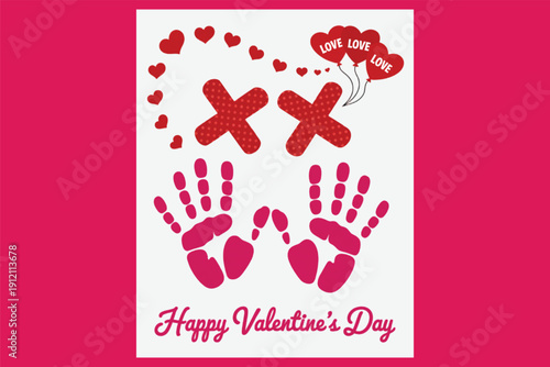 Valentine Handprint Printable  Cute Kids Craft Keepsake