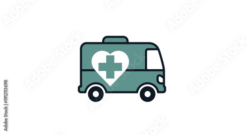 Medical ambulance icon healthcare transportation and emergency response concept