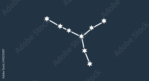 Constellation diagram against dark blue background illustration for design