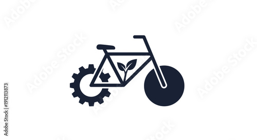 Eco friendly bicycle icon sustainable transportation and green technology