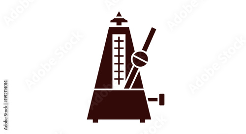 Metronome illustration isolated musical timekeeping device on white background