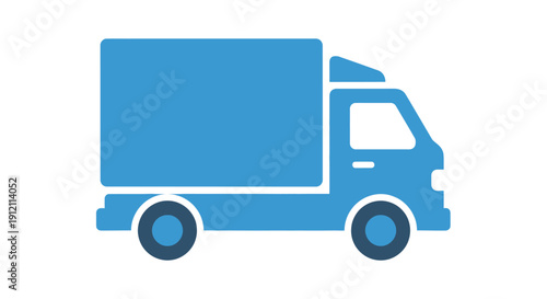 Delivery truck illustration vector image of a blue commercial vehicle