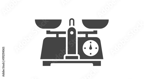 Scales icon illustration measuring weight balance equilibrium concept