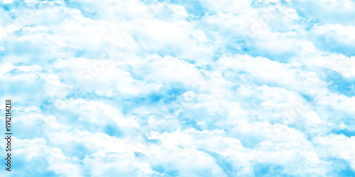 Blue watercolor background, Sky in .Background with clouds on blue sky. watercolour painting soft textured on wet white Aquarelle paint paper textured canvas element for text design,paper background, 