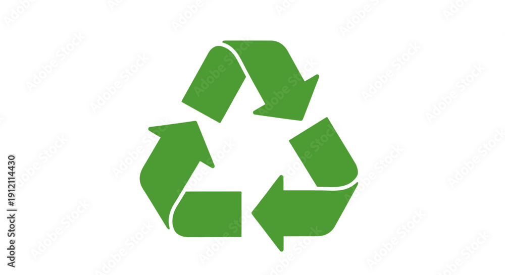 Obraz premium Green recycling symbol graphic representing environmental conservation and sustainability