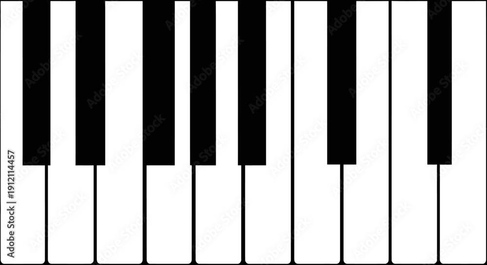 Fototapeta premium Close up of a piano keyboard against a white background for musical concepts