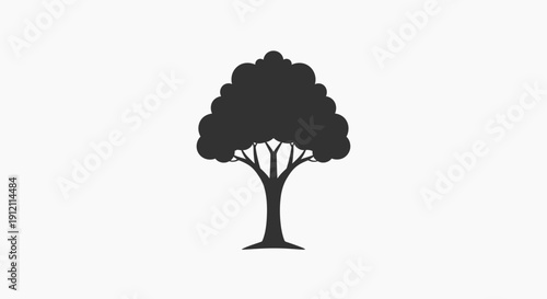 Silhouette of a tree on white background nature and environmental concepts
