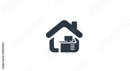 Home security icon with shield and padlock on a white background