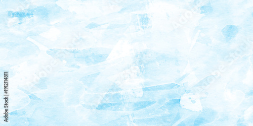 Blue watercolor background, Sky in .Background with clouds on blue sky. watercolour painting soft textured on wet white Aquarelle paint paper textured canvas element for text design,paper background, 