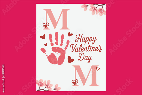 Valentine Handprint Printable  Cute Kids Craft Keepsake