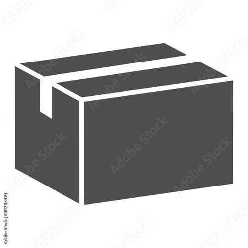 シンプルな段ボールのベクターアイコンイラスト