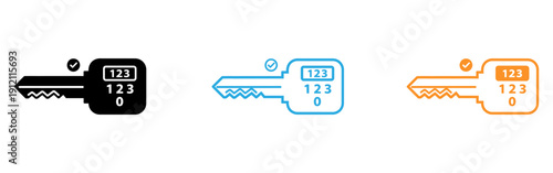 Key icons with verification checkmarks and numerical displays