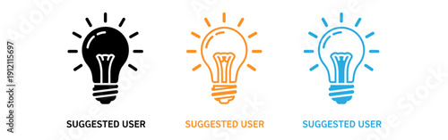 Light bulb icons for suggested users