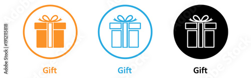 Gift icons in different colors