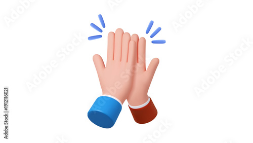 High five or clapping hands 3D style illustration