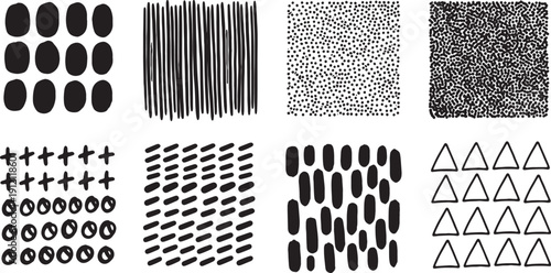 black and white geometric shapes and patterns