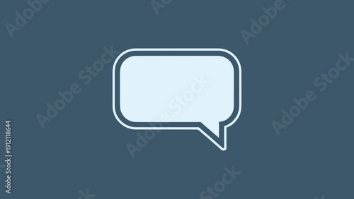Minimalist Rounded Speech Bubble Chat Icon on White Background Vector Logo Design.