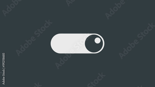 Minimalist Flat Toggle Switch On Off Slider Icon on White Background Vector Logo Design.
