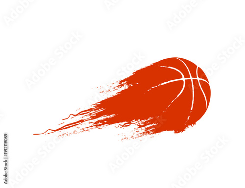 Fast Moving Basketball with Speed Motion Effect Vector