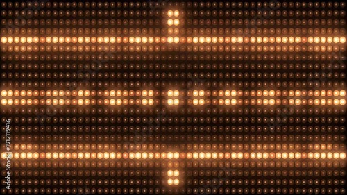 Grid of glowing orange lights forming a cross shape