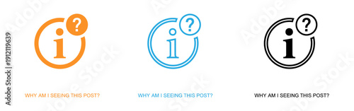 Variations of information icons with question marks