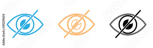 No surveillance icons in blue orange and black