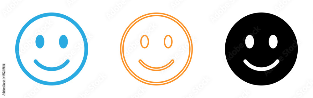 Fototapeta premium Smiley face emoticon variations