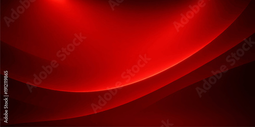 Smooth abstract red background featuring flowing silk waves and soft satin texture in a curved vector design