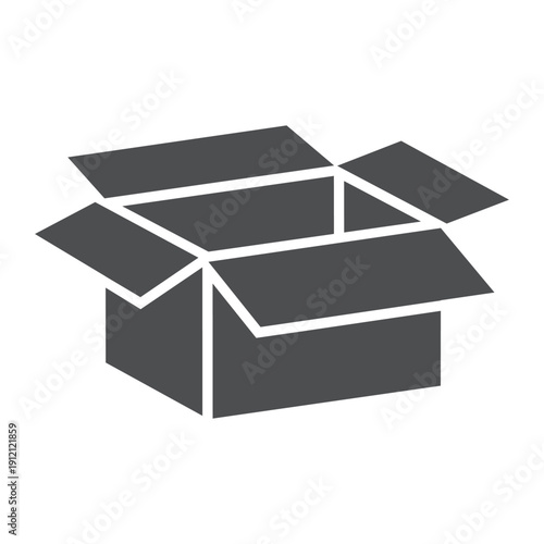 開いた段ボールのベクターアイコンイラスト素材