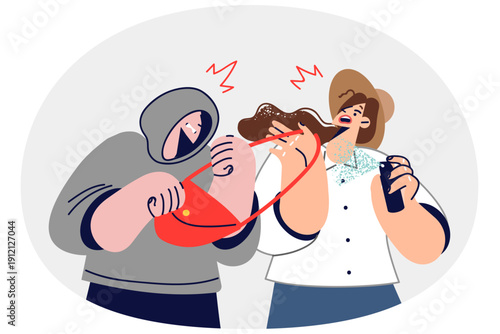 Robber who takes woman bag gets rebuffed and gets blast of pepper from gas spray in face