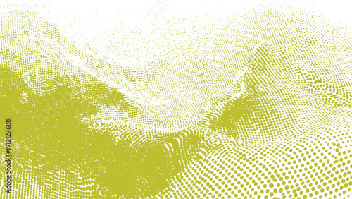 Halftone pattern with green and white dots