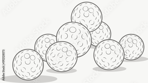 White Golf Balls with Dimple Texture Arranged for Sports Design
