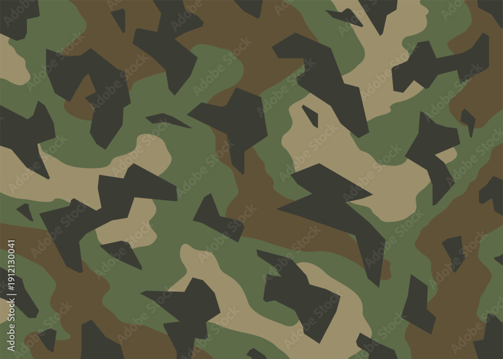 Fototapeta premium Abstract Green camouflage pattern background. Vector illustration art backdrop