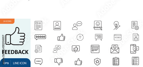 Collection of feedback icons and symbols