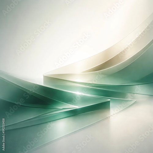 Abstract Green Wave Background with Soft Light and Modern Design
