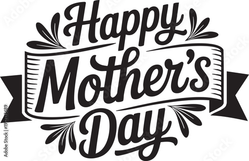 Happy Mothers Day Calligraphy Vector