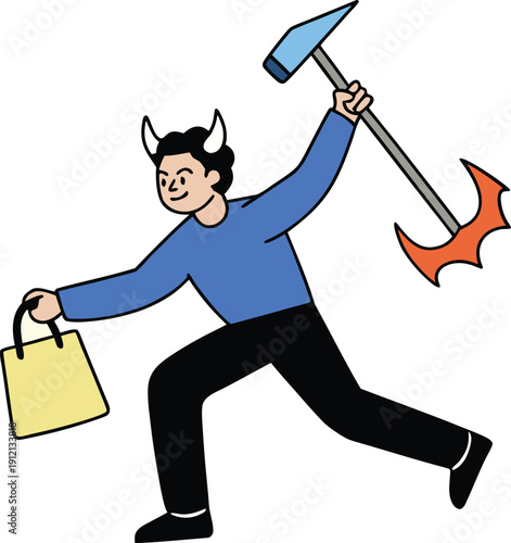 Pixel Art Drone Scanning Store Deals Promotion,