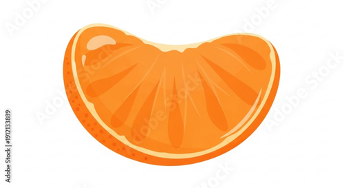 Vibrant orange fruit slice with segments on white background healthy snack concept