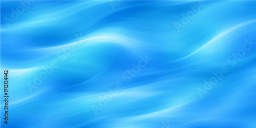 Smooth blue silk fabric waves create a soft flowing satin texture with liquid motion and elegant light swirls on a seamless backdrop design