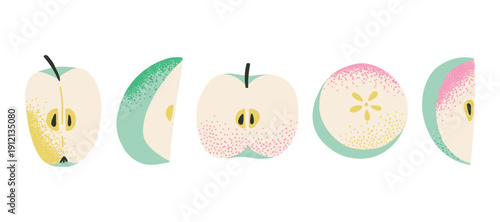 Doodle whimsical set with various hand drawn sweets for coffee. Croissant, sweets, macaroons, madeleine.