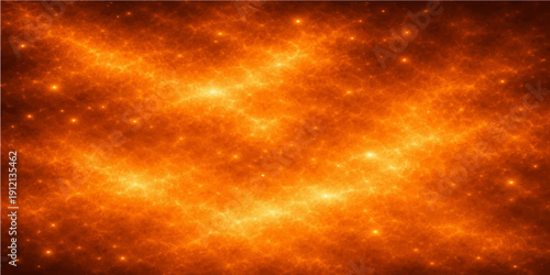 An abstract dark galaxy background features a motion blur of red and orange fire flames with glowing star patterns and smoke textures