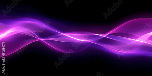 Glowing purple and blue waves flow through a dark space with fractal lines and digital energy to create an abstract textured wallpaper design