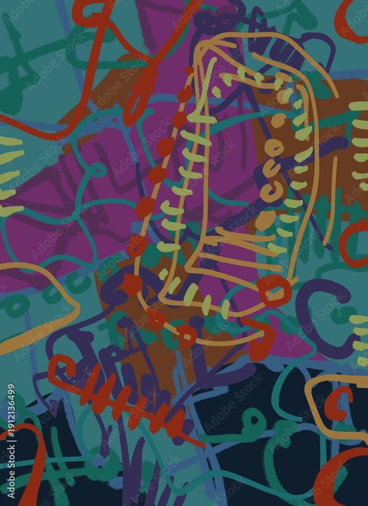 Obraz premium Abstract image for printing. Picture for modern interiors. The picture is painted by hand on a tablet.