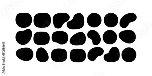 Abstract black shapes forming a visually intriguing composition on a white background Vector