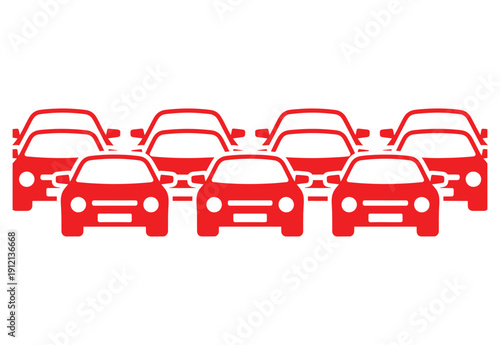 Cars icon set. Traffic jam , automobile, car, driving, transport. Auto symbol on white background - stock vector.