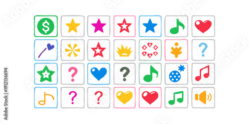 A colorful array of diverse icons representing various activities and interests. Vector