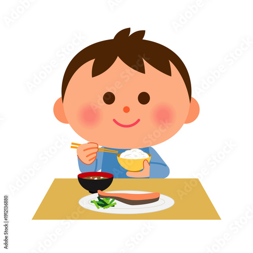 食事をしている子供