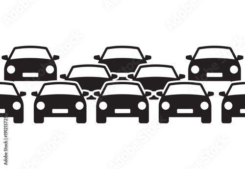 Cars icon set. Traffic jam , automobile, car, driving, transport. Auto symbol on white background - stock vector.