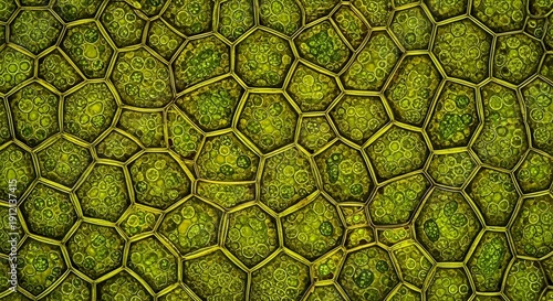 Plant cells under a microscope, biology chlorophyl detail
